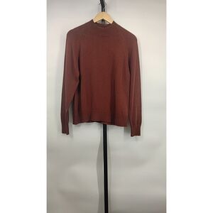 Quince Cotton Mockneck Sweater- cappuccino size small